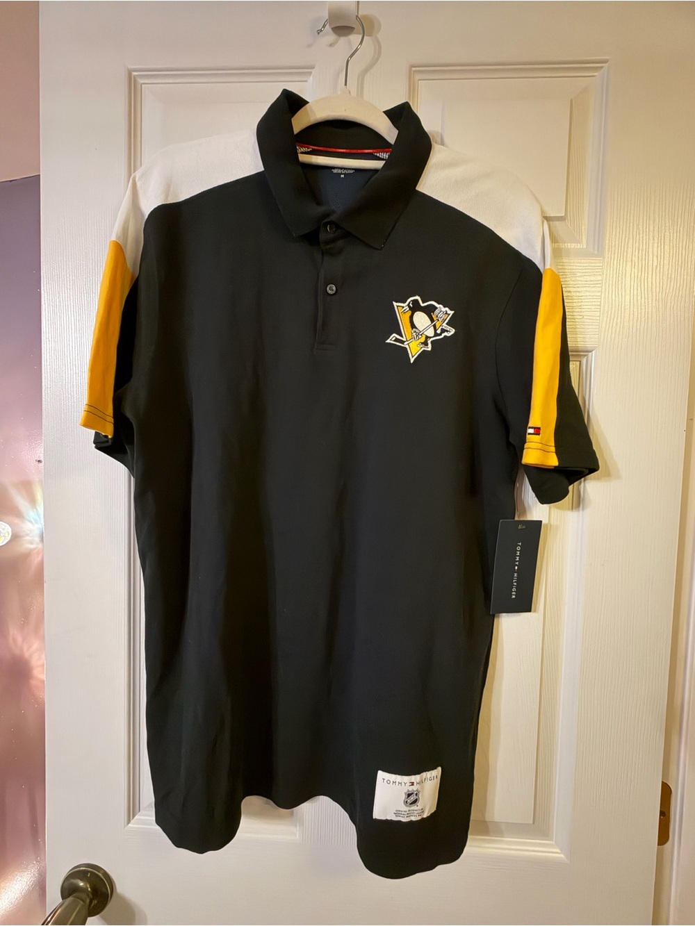 Tommy Hilfiger NHL Pittsburgh Penguins Polo Shirt Men's Size M NEW RARE